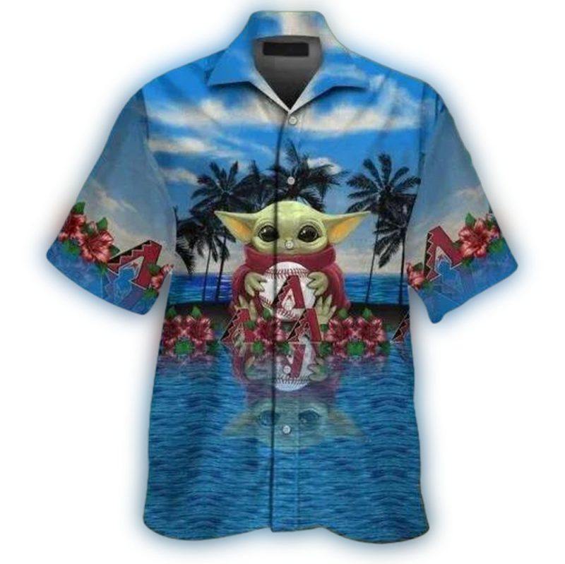 Arizona Diamondbacks With Baby Yoda Hawaiian Shirt 1