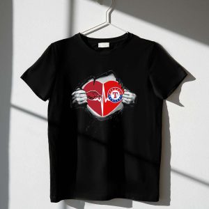 Arkansas Razorbacks Heartbeat T-Shirt | Texas Rangers Fan Apparel