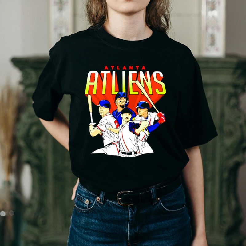 Atlanta Atliens Braves Baseball Fan T-Shirt For Ultimate Support - Image 2