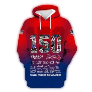 Atlanta Braves 150Th Anniversary All Over Print Hoodie