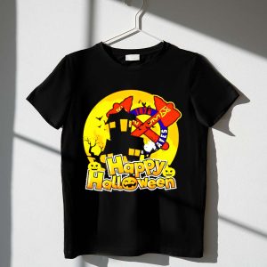 Atlanta Braves Happy Halloween Haunted House Pumpkins T-Shirt
