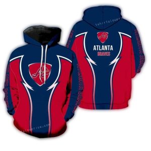 Atlanta Braves Red And Blue All-Over Print Hoodie For Fans