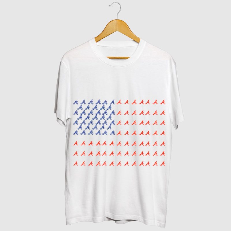 Atlanta Braves American Flag Logo T-Shirt For Fans And Collectors - Image 2