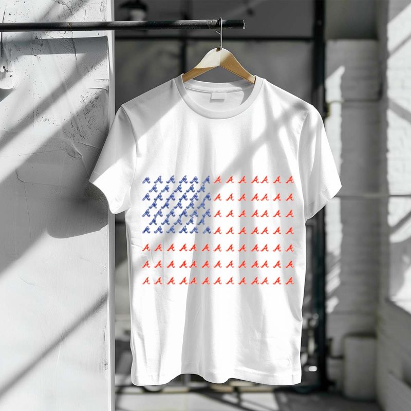 Atlanta Braves American Flag Logo T-Shirt For Fans And Collectors - Image 3