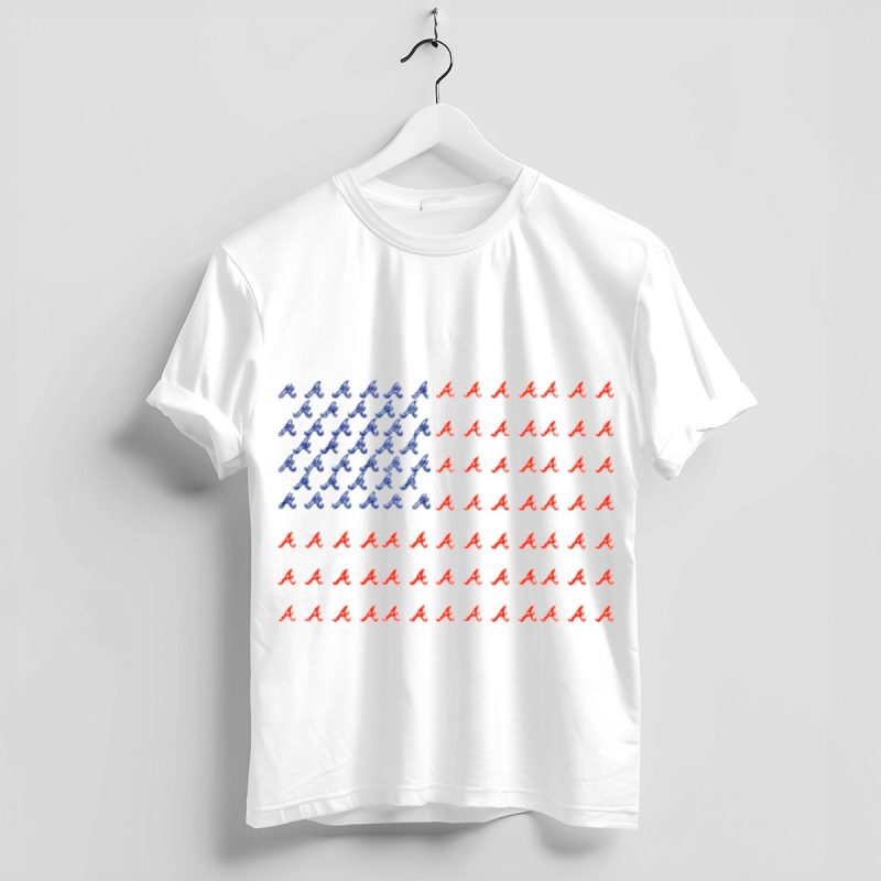 Atlanta Braves American Flag Logo T-Shirt For Fans And Collectors - Image 4