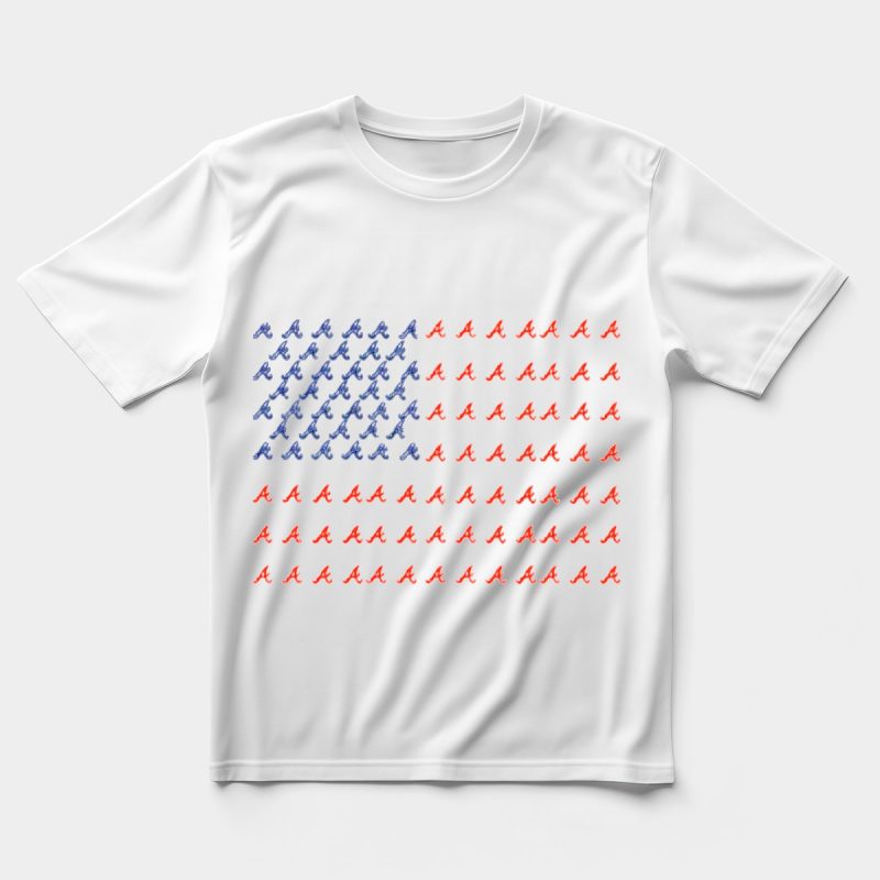 Atlanta Braves American Flag Logo T-Shirt For Fans And Collectors - Image 5