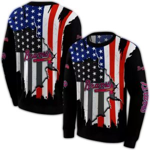 Atlanta Braves American Pride All-Over Print Sweatshirt For Fans
