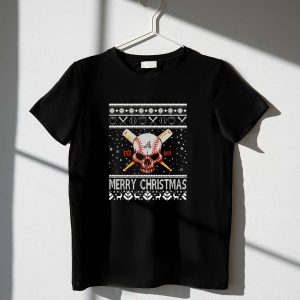 Atlanta Braves Merry Christmas T-Shirt With Skull & Crossbones Design
