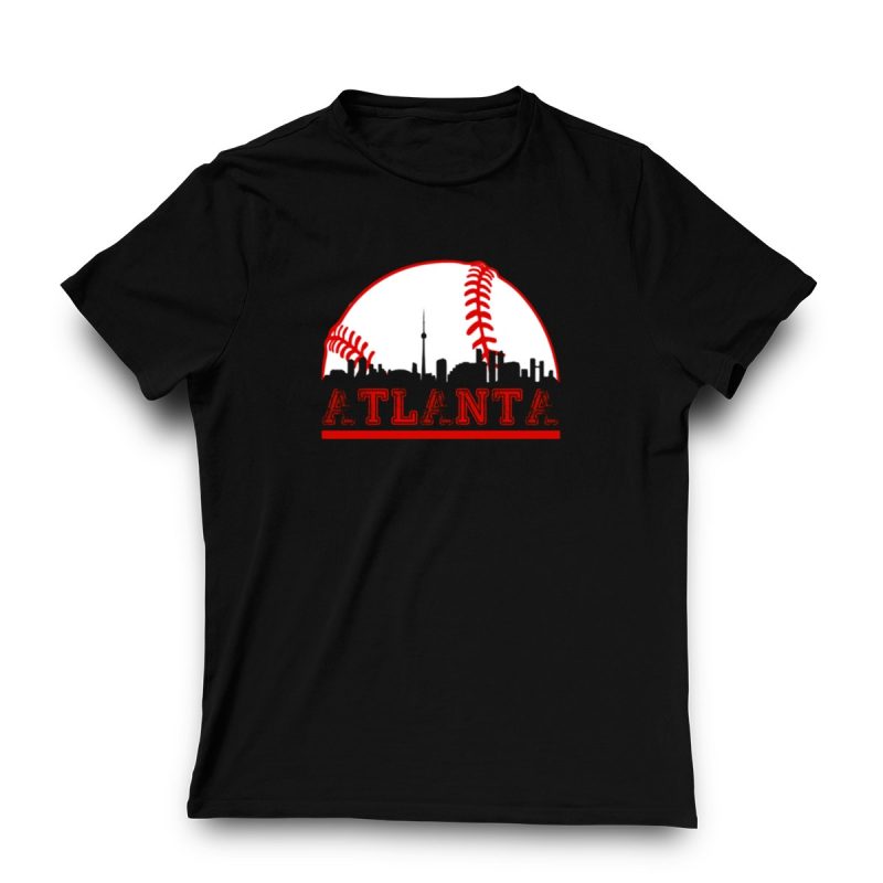 Atlanta Braves Skyline Love T-Shirt - Perfect For Baseball Fans - Image 3