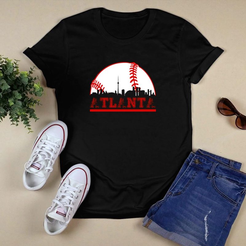 Atlanta Braves Skyline Love T-Shirt - Perfect For Baseball Fans - Image 5