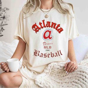 Atlanta Braves Cream Cooperstown Old English T-Shirt - Pro Standard Design