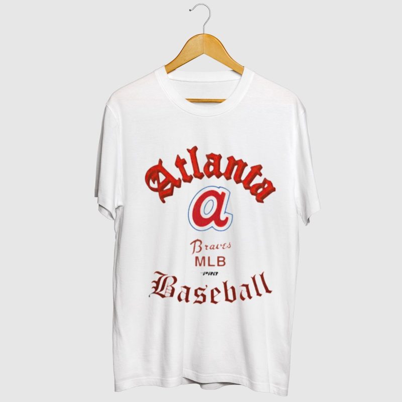 Atlanta Braves Cream Cooperstown Old English T-Shirt - Pro Standard Design - Image 2