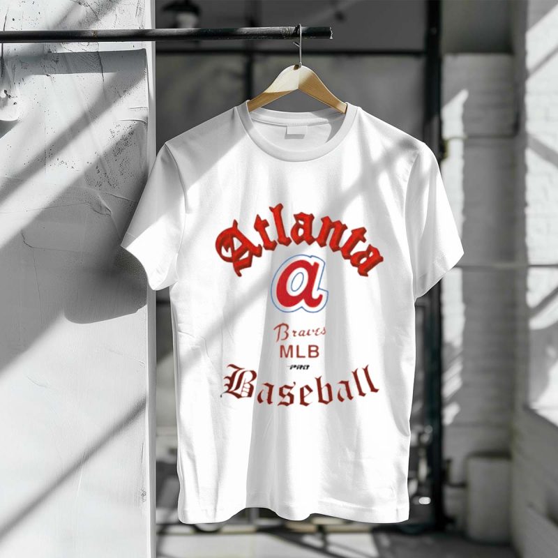 Atlanta Braves Cream Cooperstown Old English T-Shirt - Pro Standard Design - Image 3