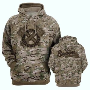 Atlanta Braves Camouflage All-Over Print Hoodie For Fans