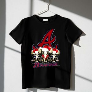 Atlanta Braves Christmas Elephants Graphic T-Shirt For Holiday Cheer