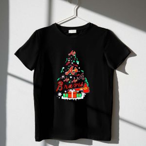 Atlanta Braves Holiday T-Shirt - Festive Christmas Tree Design