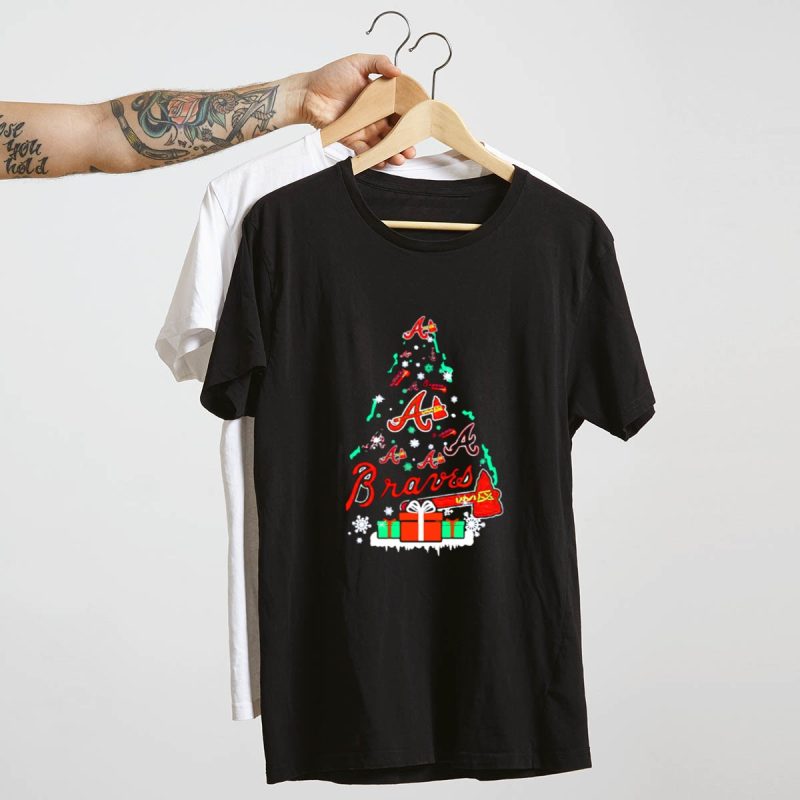 Atlanta Braves Holiday T-Shirt - Festive Christmas Tree Design - Image 4