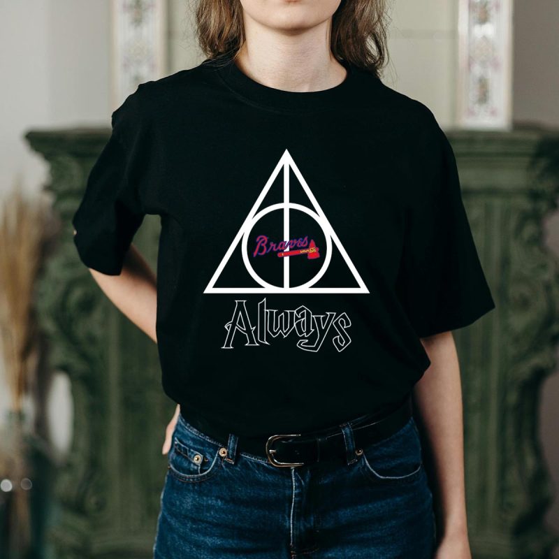 Atlanta Braves Deathly Hallows Graphic T-Shirt For Fans - Image 2