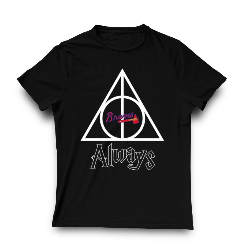Atlanta Braves Deathly Hallows Graphic T-Shirt For Fans - Image 3