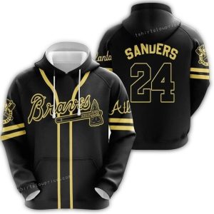 Deion Sanders Atlanta Braves 24 Player All Over Print Hoodie