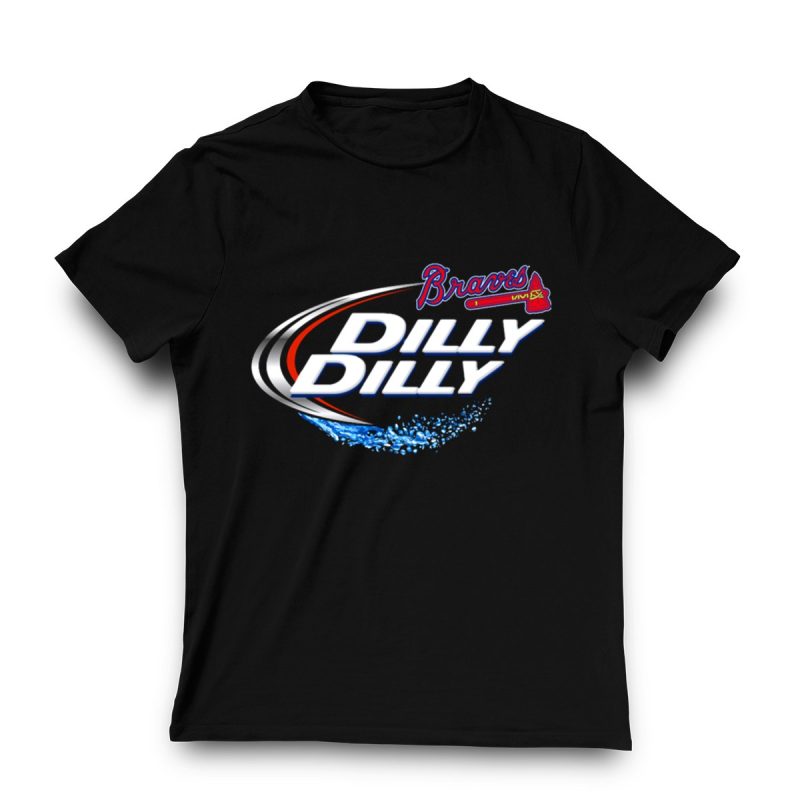 Atlanta Braves Dilly Dilly Logo Splash Baseball T-Shirt For Fans - Image 3