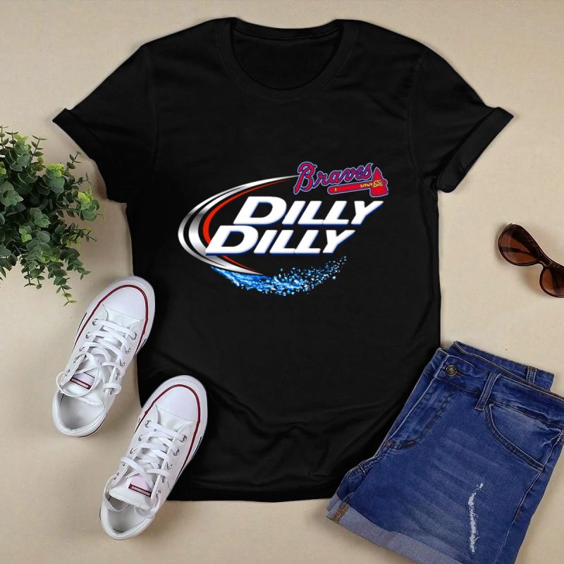 Atlanta Braves Dilly Dilly Logo Splash Baseball T-Shirt For Fans - Image 5