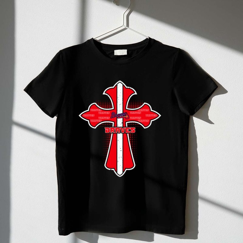 Atlanta Braves Logo T-Shirt With Repeated Team Text For Fans