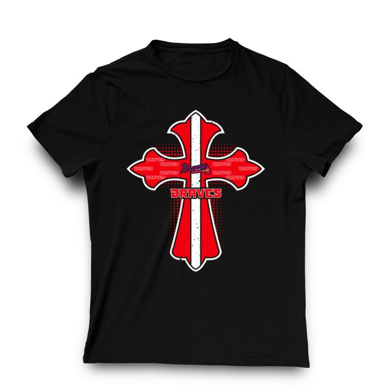Atlanta Braves Logo T-Shirt With Repeated Team Text For Fans - Image 3