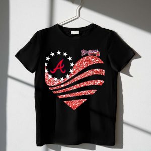 Atlanta Braves Glitter Heart T-Shirt For Fans And Collectors