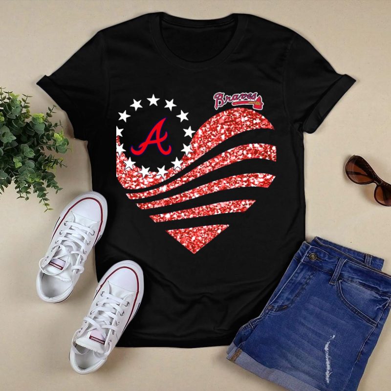 Atlanta Braves Glitter Heart T-Shirt For Fans And Collectors - Image 5