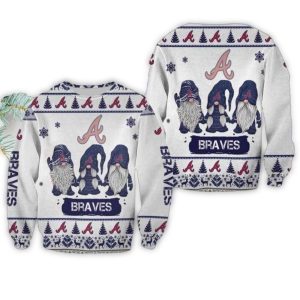 Atlanta Braves Holiday Gnome Ugly Sweater For Festive Cheer
