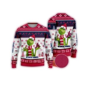 Atlanta Braves Grinch Christmas Ugly Sweater For Holiday Cheer