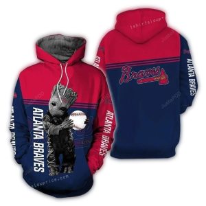 Atlanta Braves Groot All-Over Print Hoodie For Fans