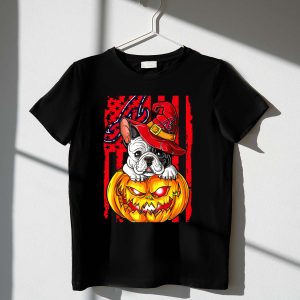 Atlanta Braves Halloween Bulldog Pumpkin T-Shirt For Festive Fans