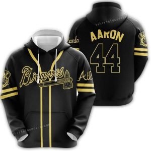 Hank Aaron Atlanta Braves Aop Hoodie - Legendary Player 44 Design