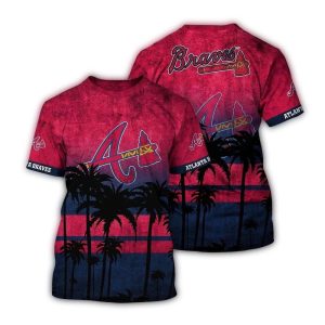 Atlanta Braves Tropical Coconut Print All-Over Print T-Shirt For Summer Fun