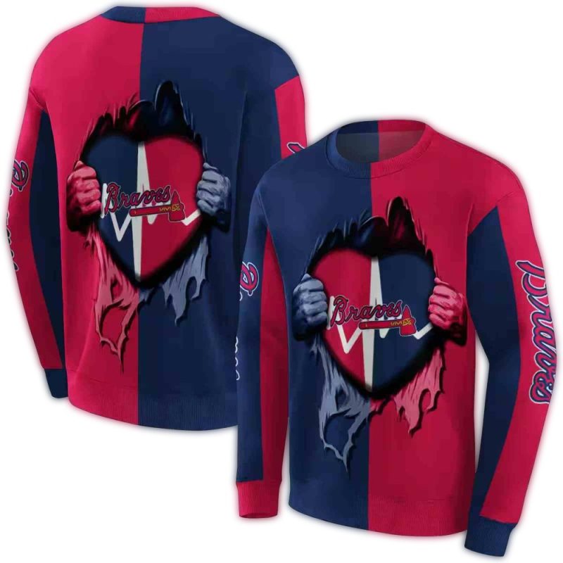 Atlanta Braves Heartbeat Graphic AOP Sweatshirt 1
