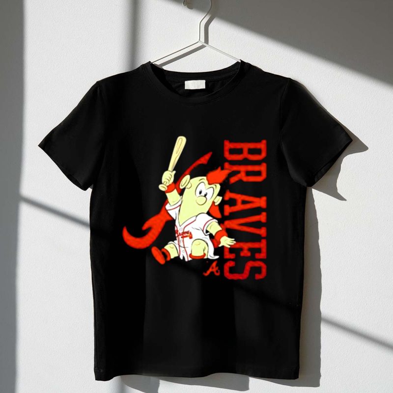 Atlanta Braves Infant Cartoon Batting Mascot T-Shirt For Kids