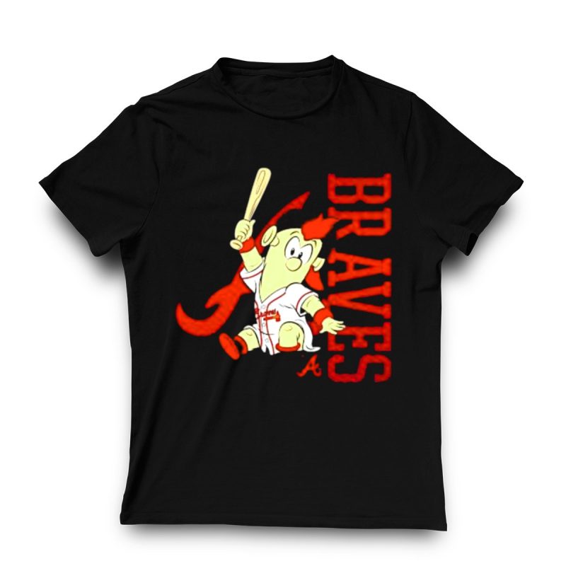 Atlanta Braves Infant Cartoon Batting Mascot T-Shirt For Kids - Image 3