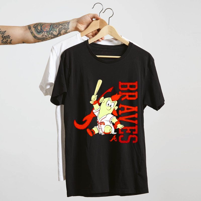 Atlanta Braves Infant Cartoon Batting Mascot T-Shirt For Kids - Image 4