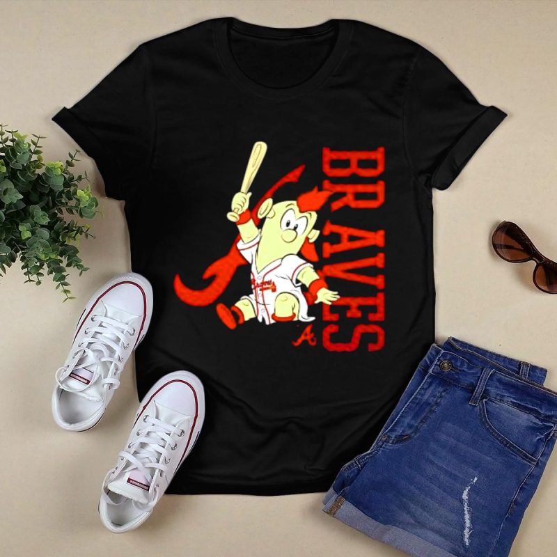 Atlanta Braves Infant Cartoon Batting Mascot T-Shirt For Kids - Image 5
