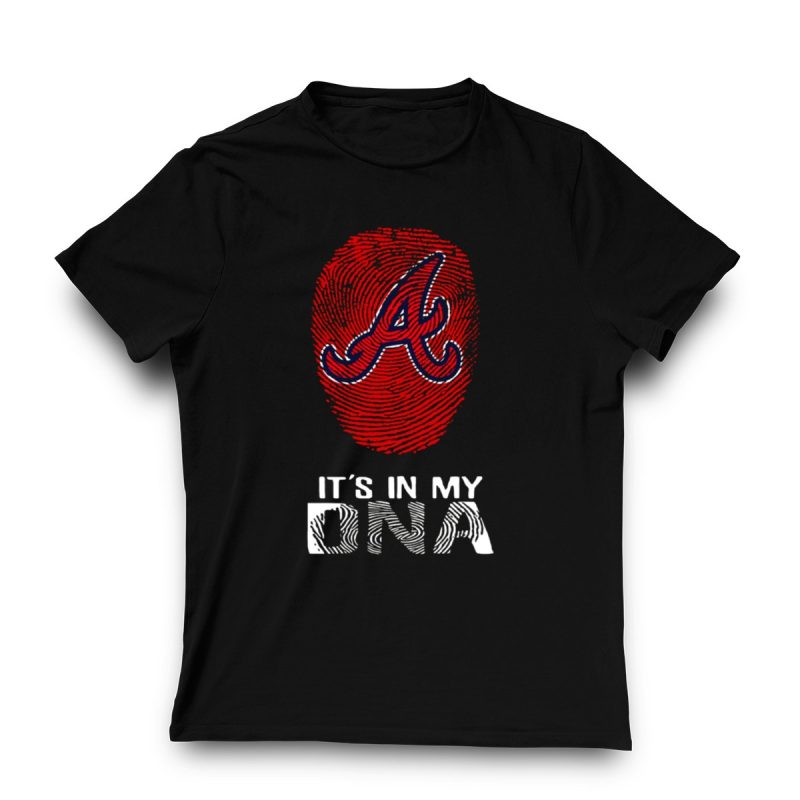 Atlanta Braves It'S In My Dna Fingerprint T-Shirt - Fan Apparel - Image 3