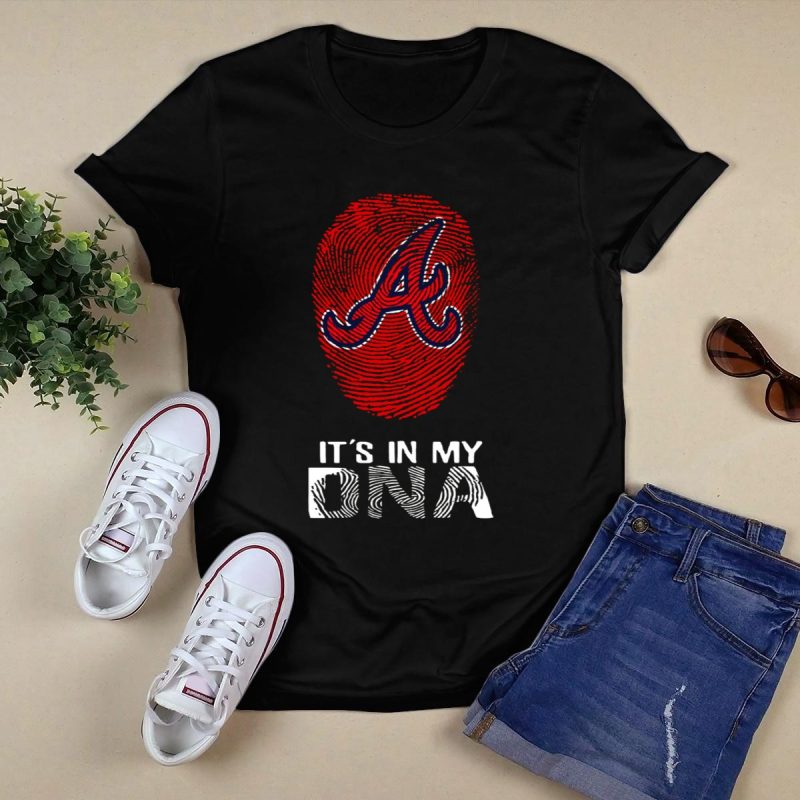 Atlanta Braves It'S In My Dna Fingerprint T-Shirt - Fan Apparel - Image 5