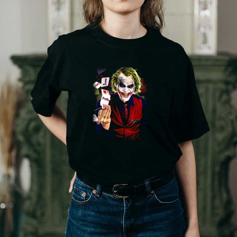 Atlanta Braves Dark Humor Joker Playing Cards T-Shirt For Fans - Image 2