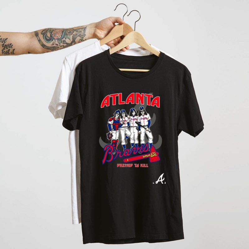 Atlanta Braves Kiss Dressed To Kill Graphic Tee T-Shirt For Fans - Image 4