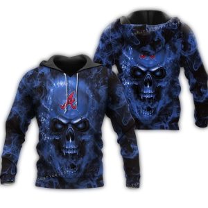 Atlanta Braves Skull All-Over Print Hoodie For Fans And Collectors