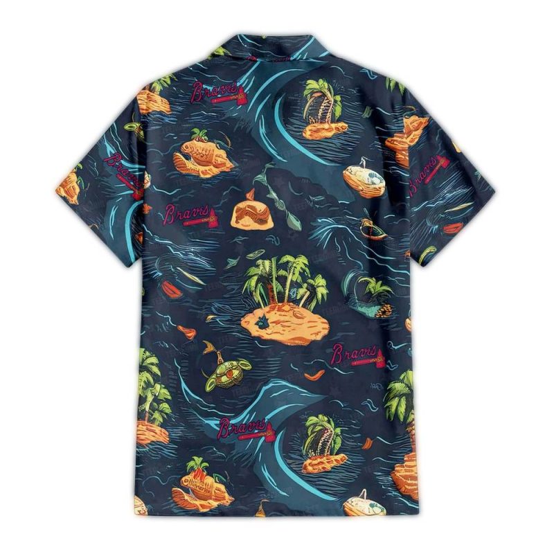 Atlanta Braves Oceanfront Summer hawaiian shirt back shirt temp