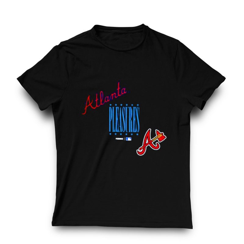 Atlanta Braves Pleasures Collaboration Graphic T-Shirt For Fans - Image 3