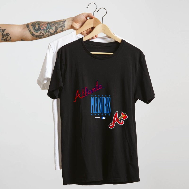 Atlanta Braves Pleasures Collaboration Graphic T-Shirt For Fans - Image 4