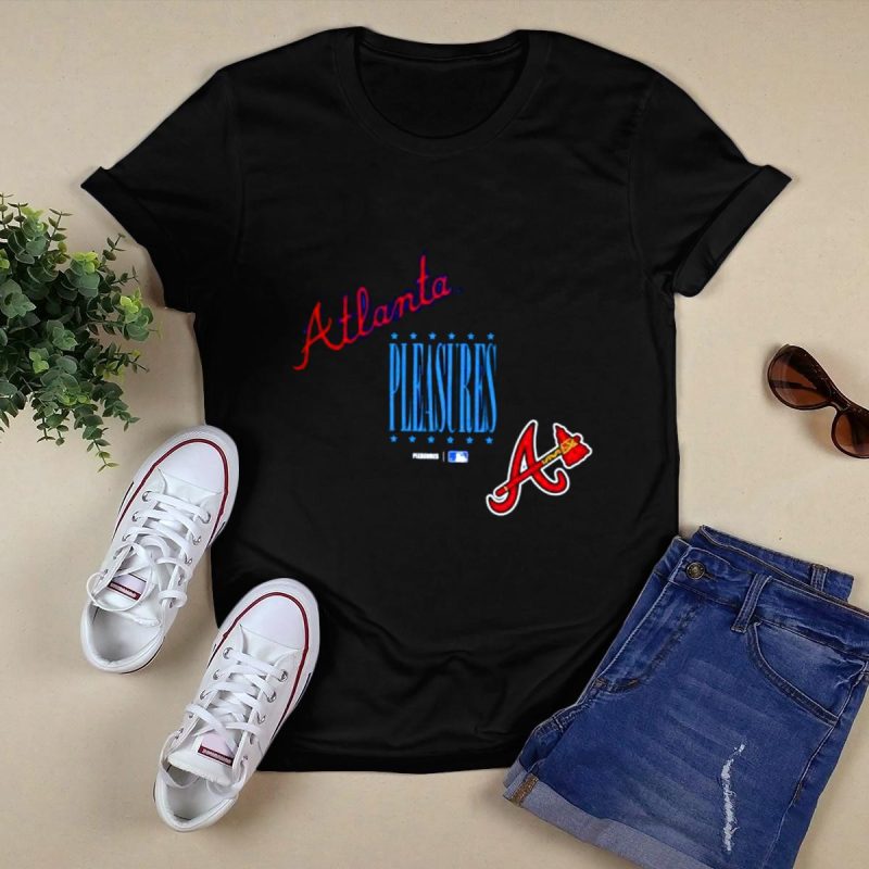 Atlanta Braves Pleasures Collaboration Graphic T-Shirt For Fans - Image 5